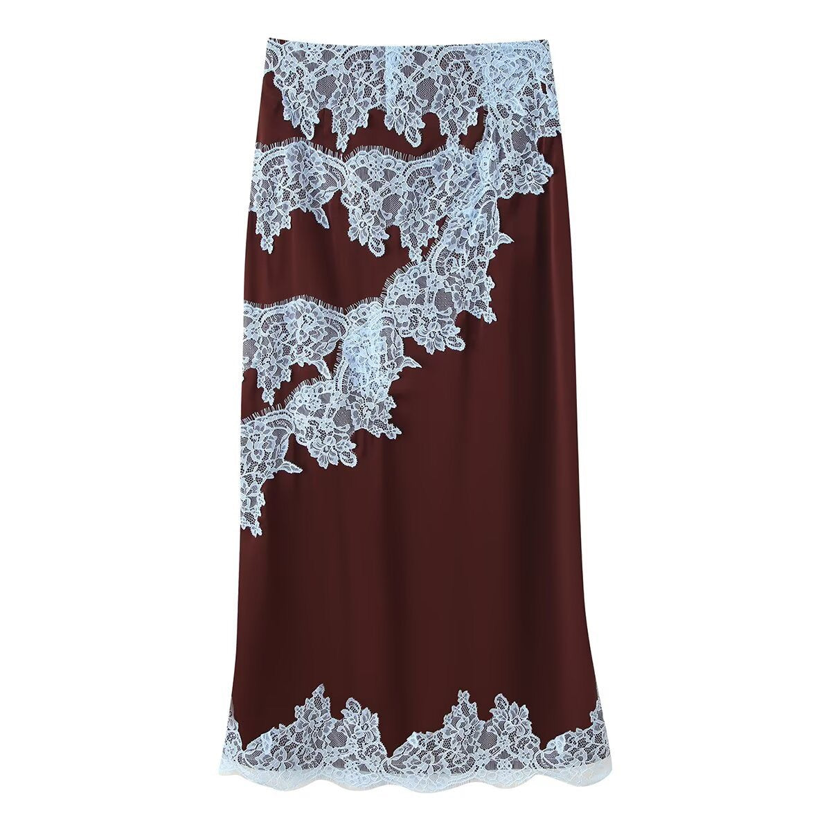 Mocha Frost Lace-Accented Two-Piece Set