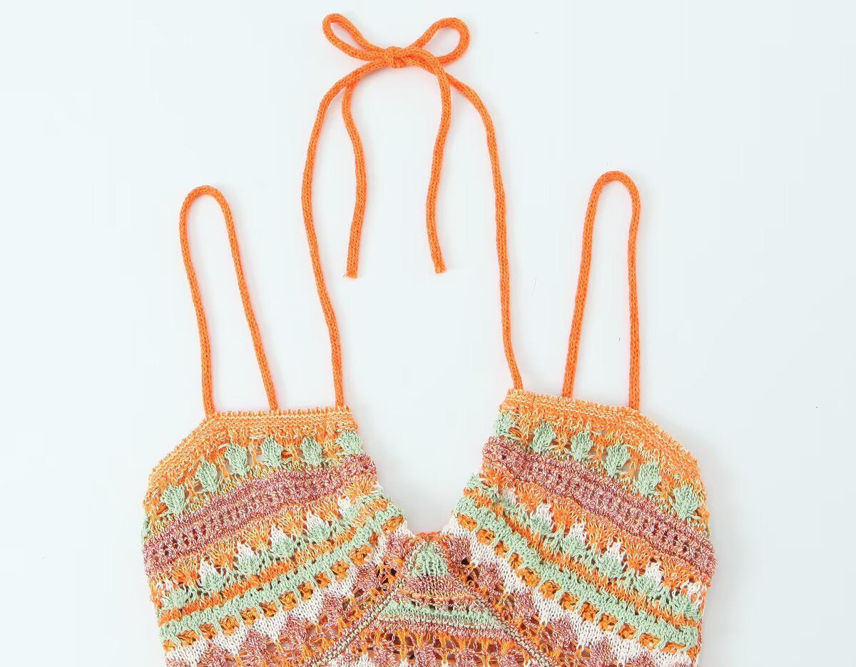 Sunset Crochet Bodycon Dress