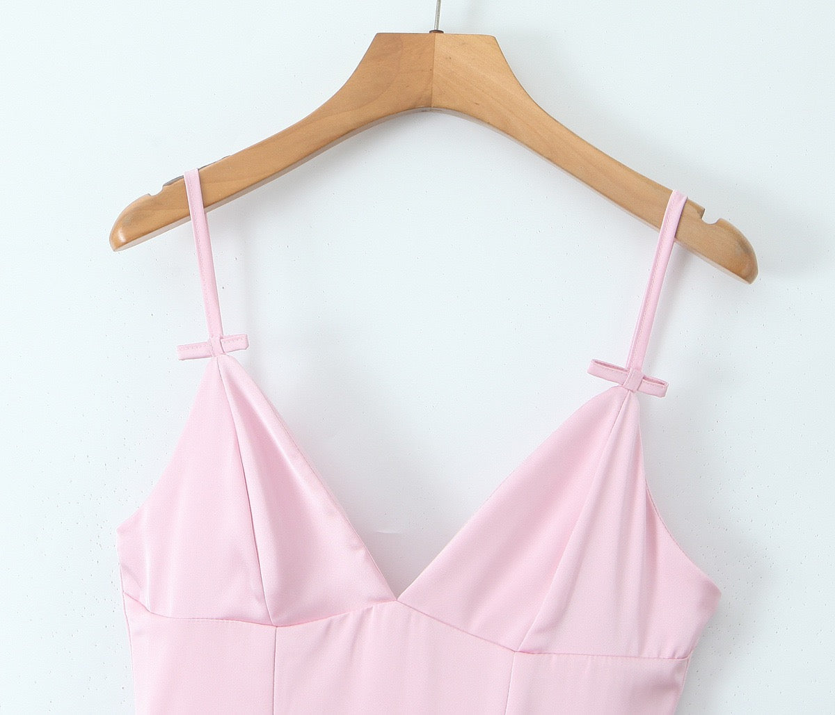 Blush Petal Satin Midi Dress