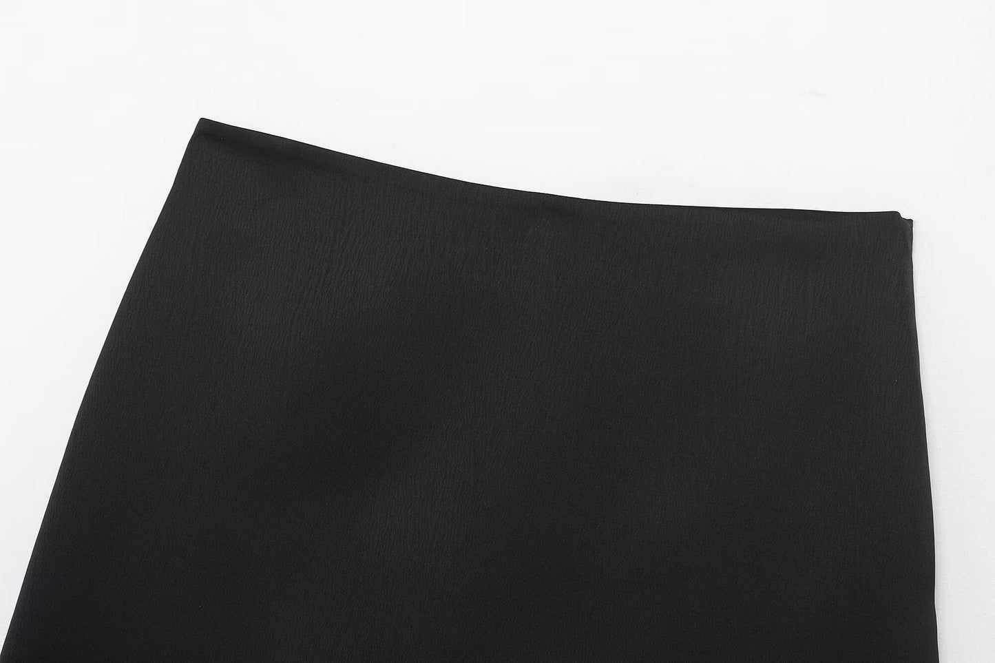 Noir Lace-Trim Satin Mini Skirt