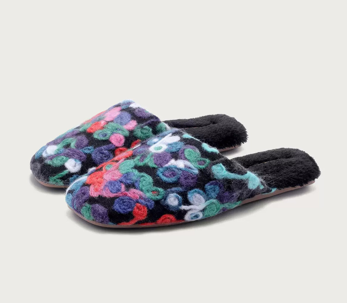 Multicolor Wool-Blend Slippers
