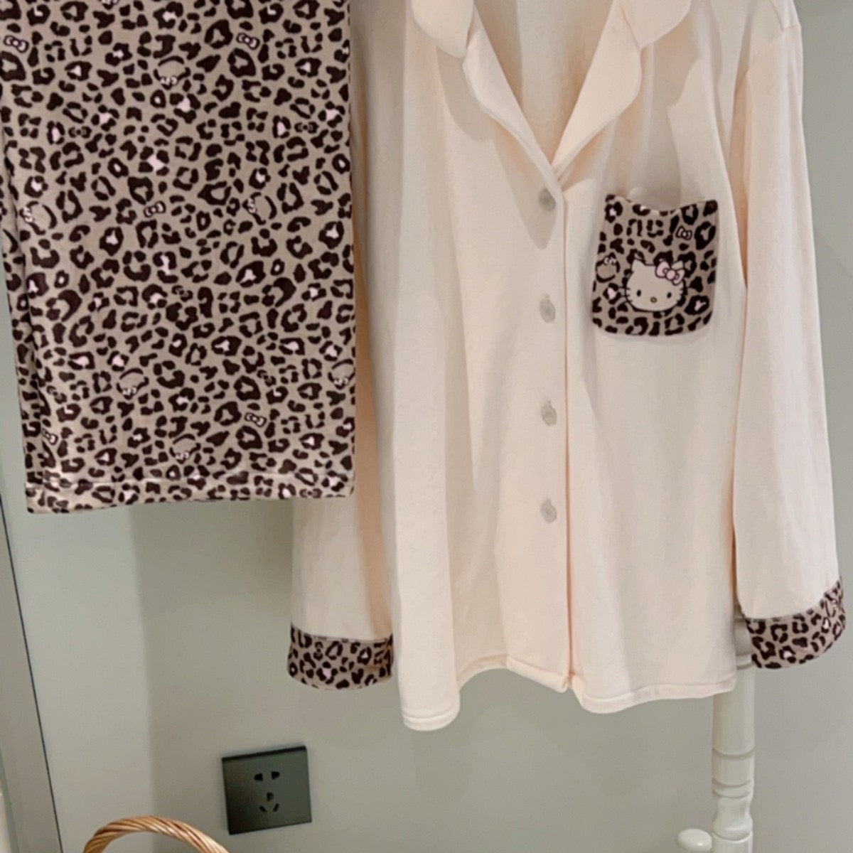 Leopard Accent Pajama Set