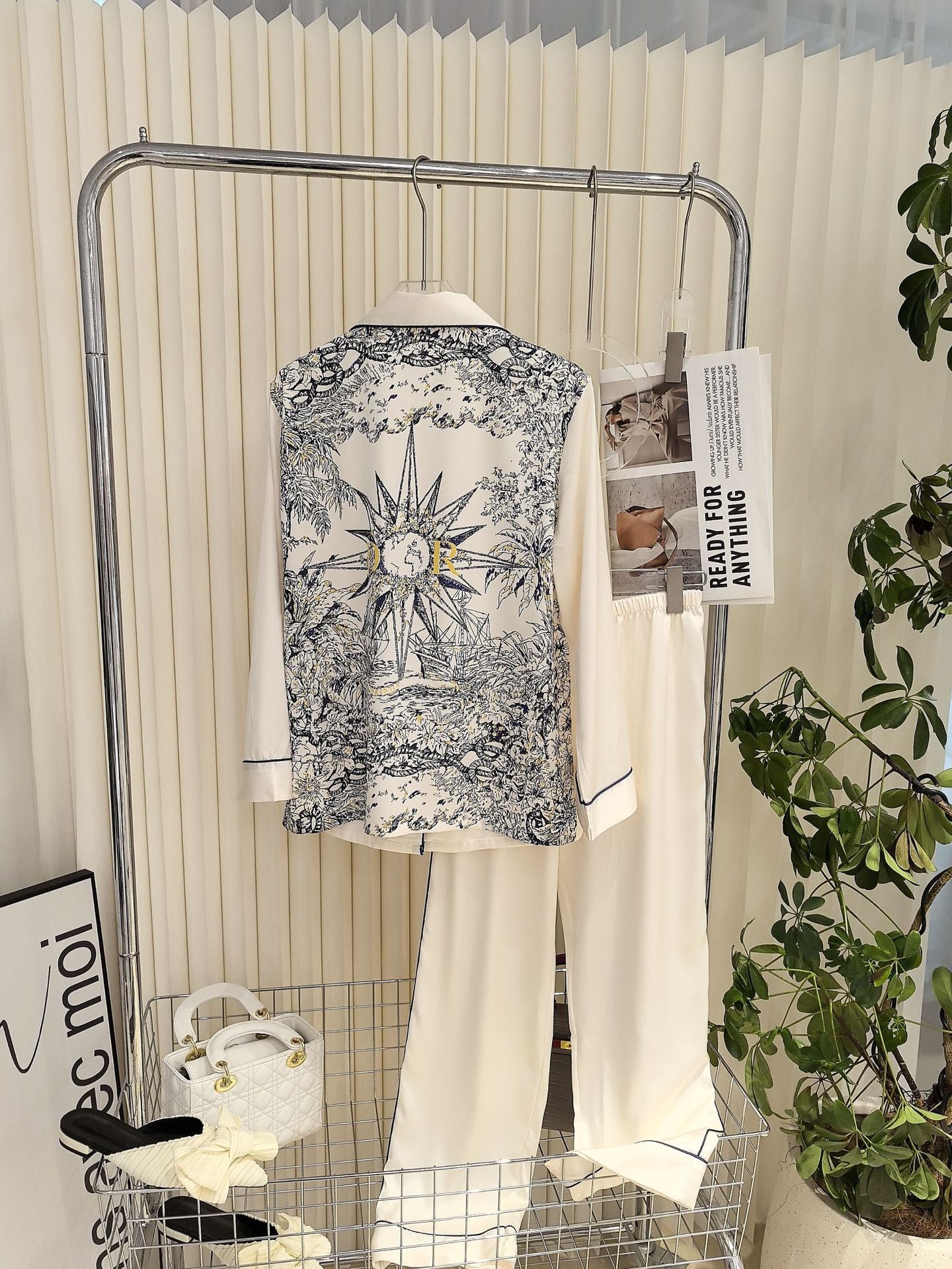 Luxe Toile de Jouy Silk Pajama Set