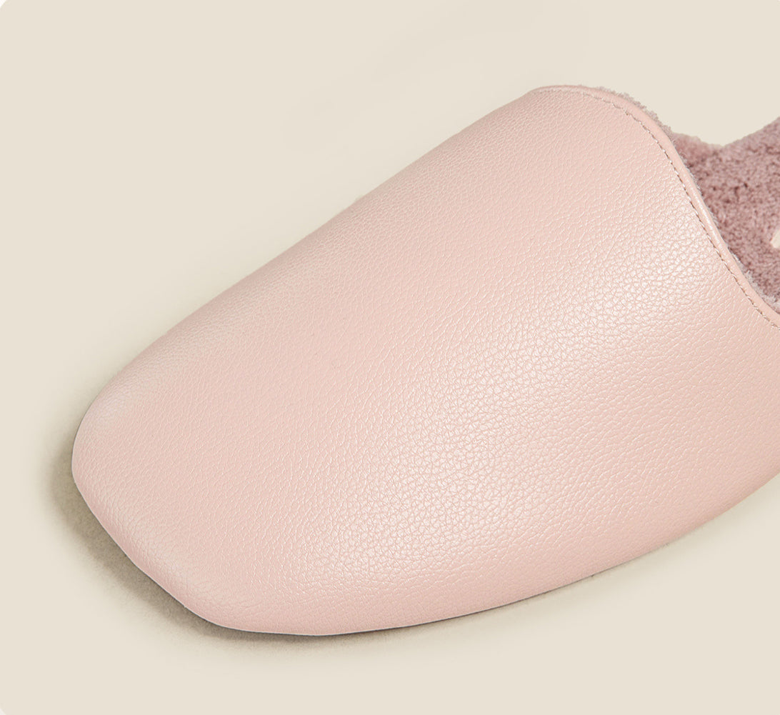 Minimalist Faux Leather Indoor Slippers
