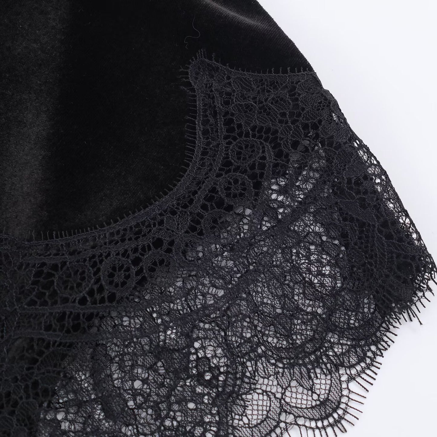 Midnight Noir Asymmetrical Lace Slip