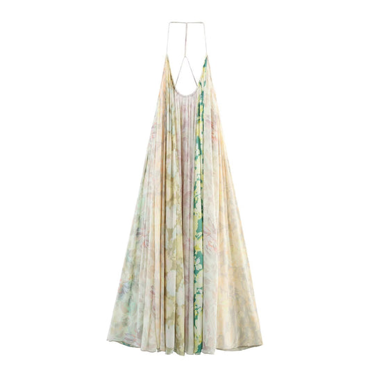 Ethereal Floral Cascade Maxi Dress