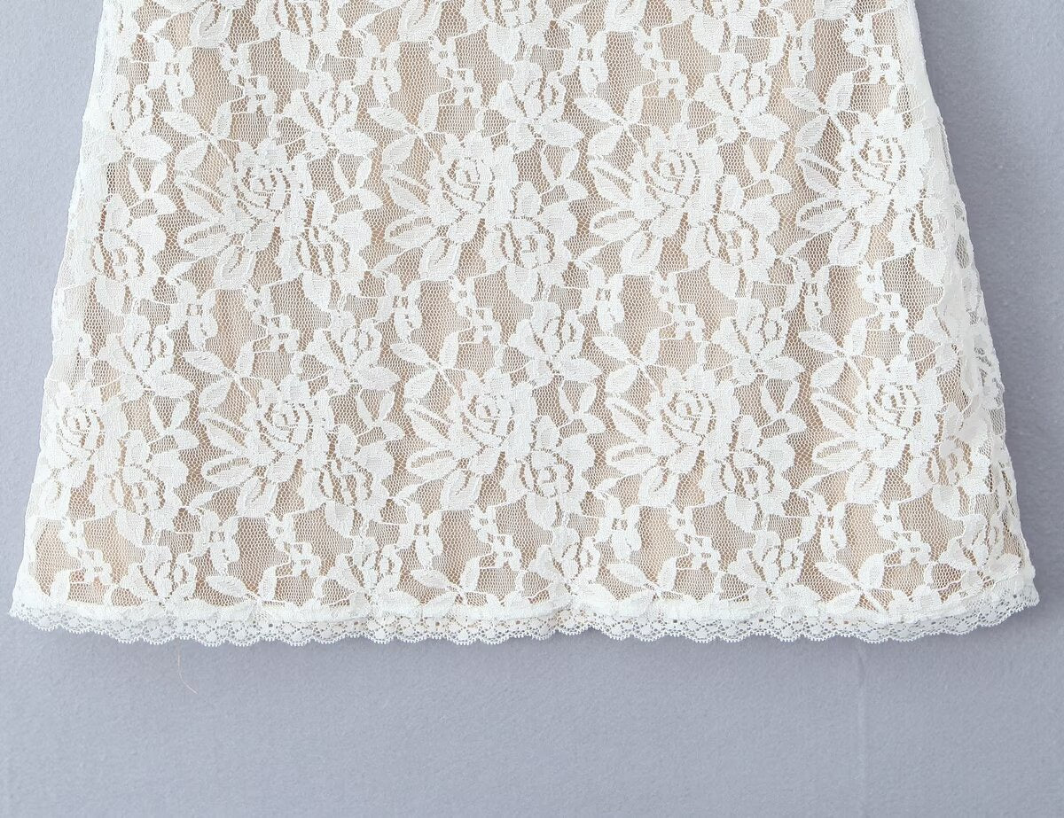 White Bloom Sheer Lace Chemise