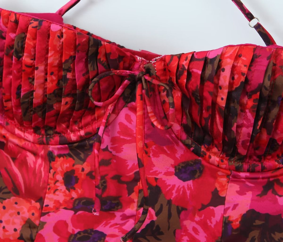 Crimson Bloom Mini Dress