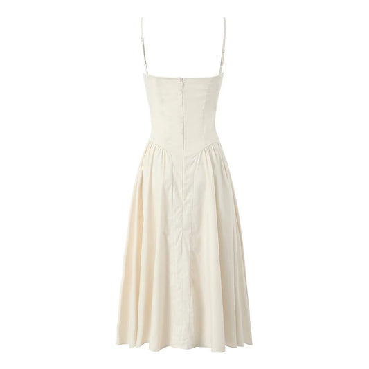 Ivory Corset Midi Dress