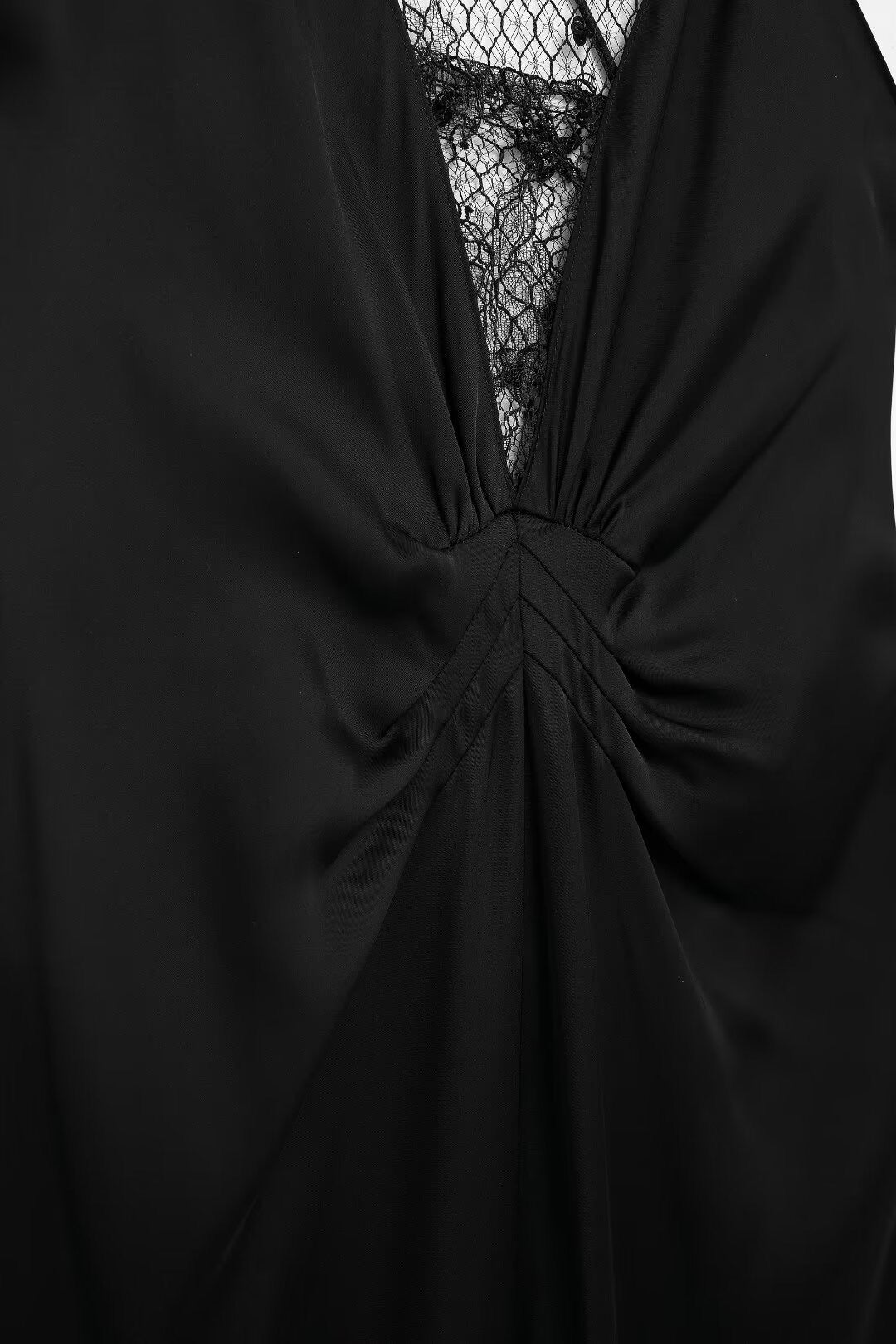 Midnight Knot Lace-Back Slip Dress