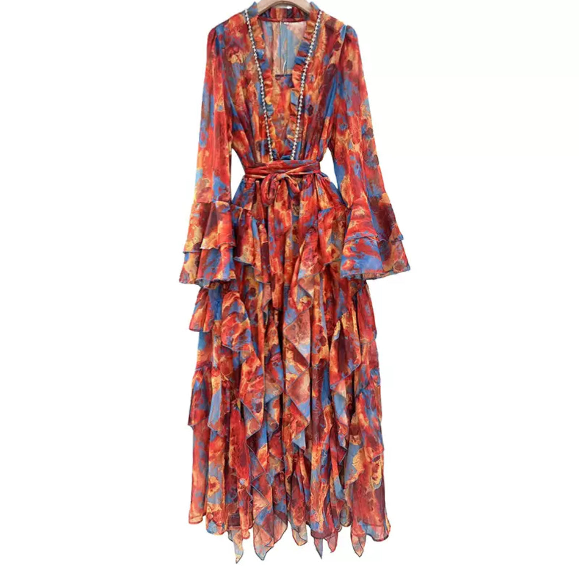 The Sunset Muse Ruffle Dress