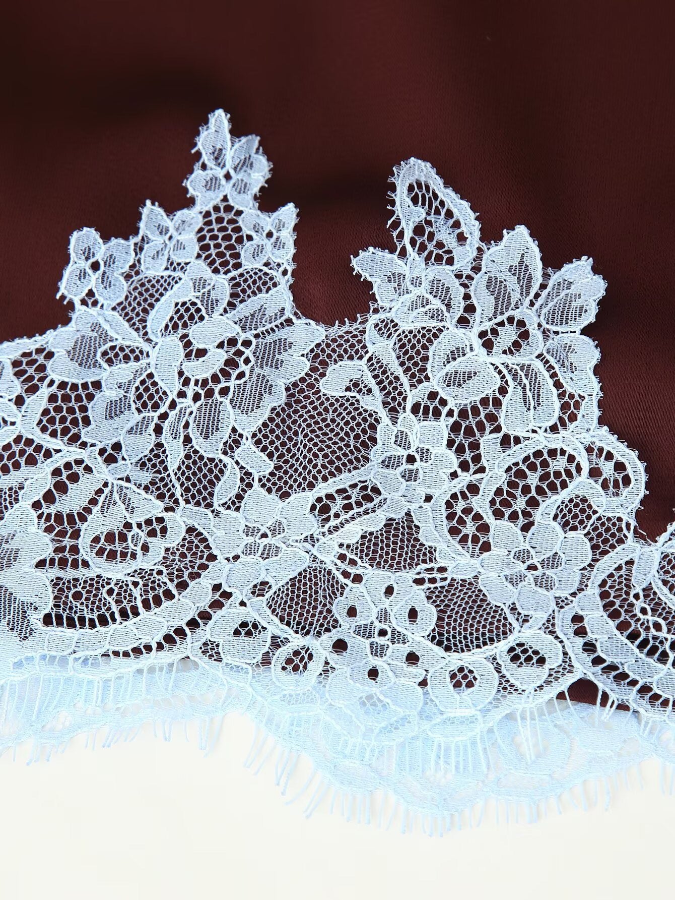 Mocha Frost Lace-Accented Two-Piece Set