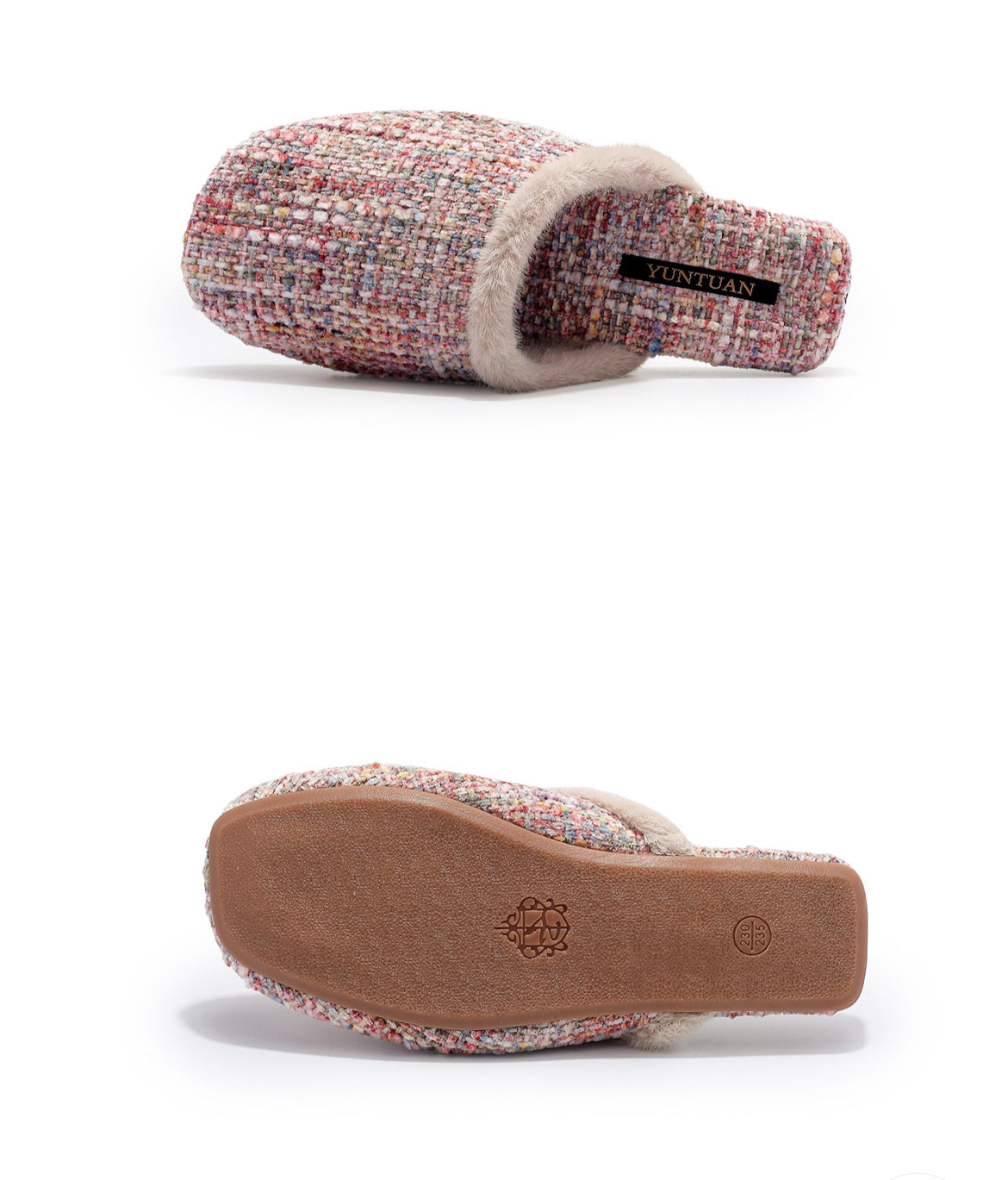 The Tweed Blossom Cozy Mules