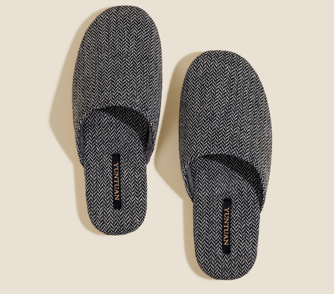 The Herringbone Haven Mules