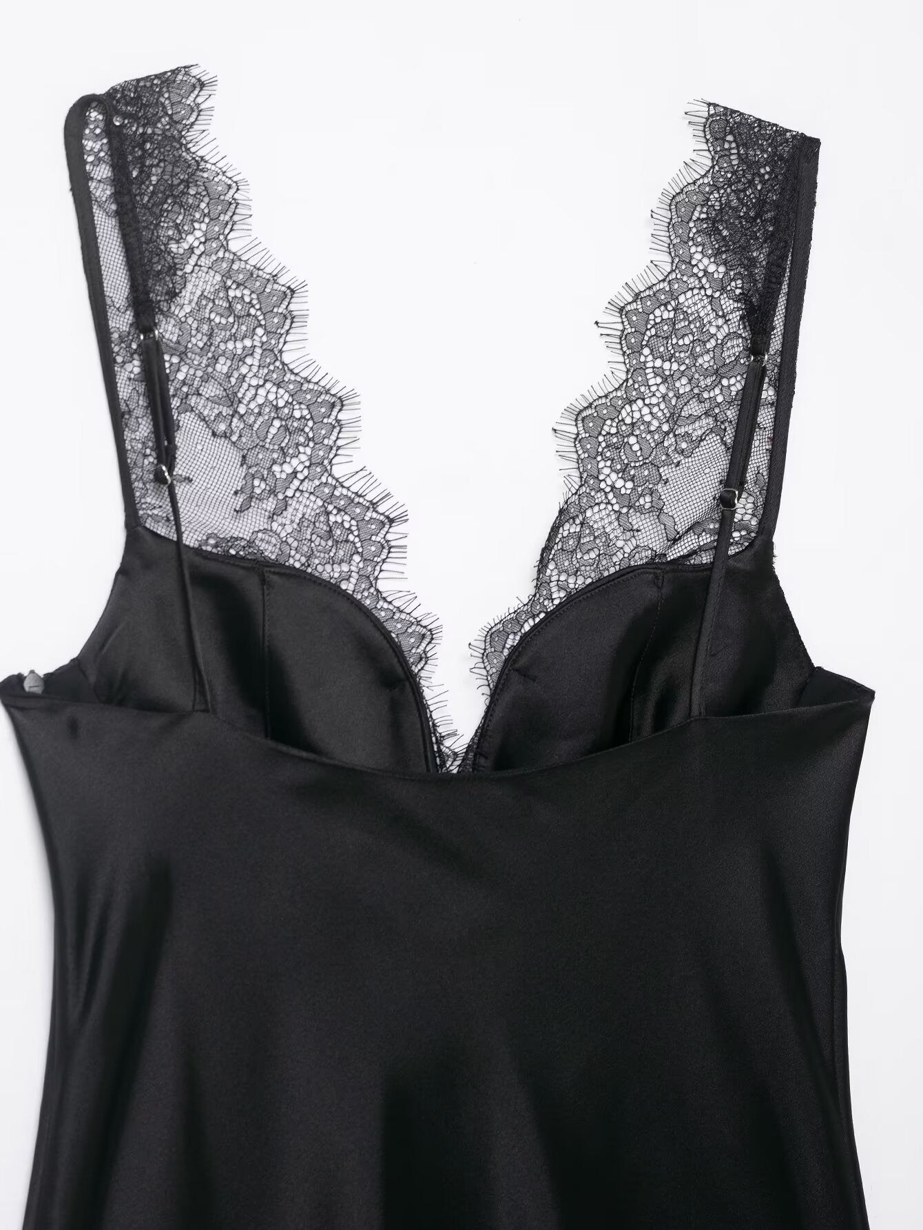 Noir Lace-Back Satin Camisole