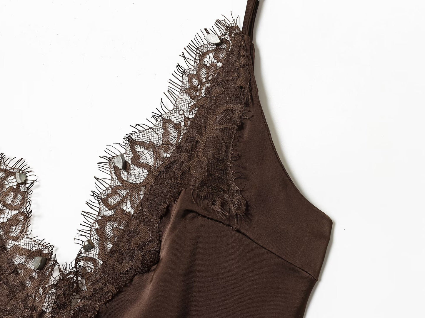 Cocoa Silk Lace Night Slip