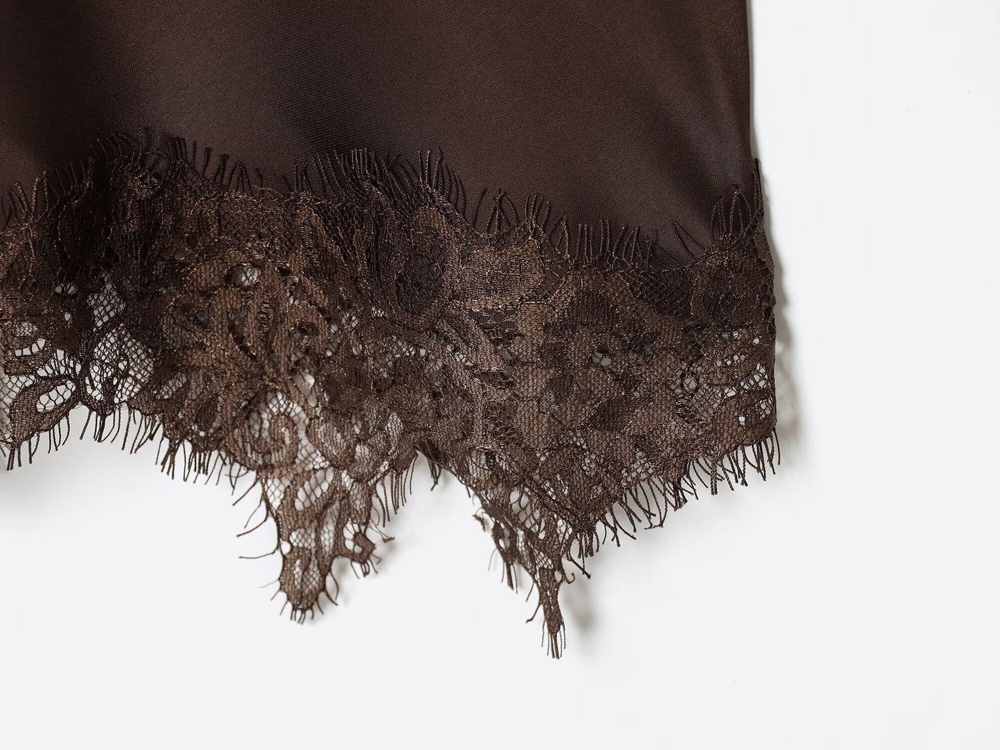 Cocoa Silk Lace Night Slip