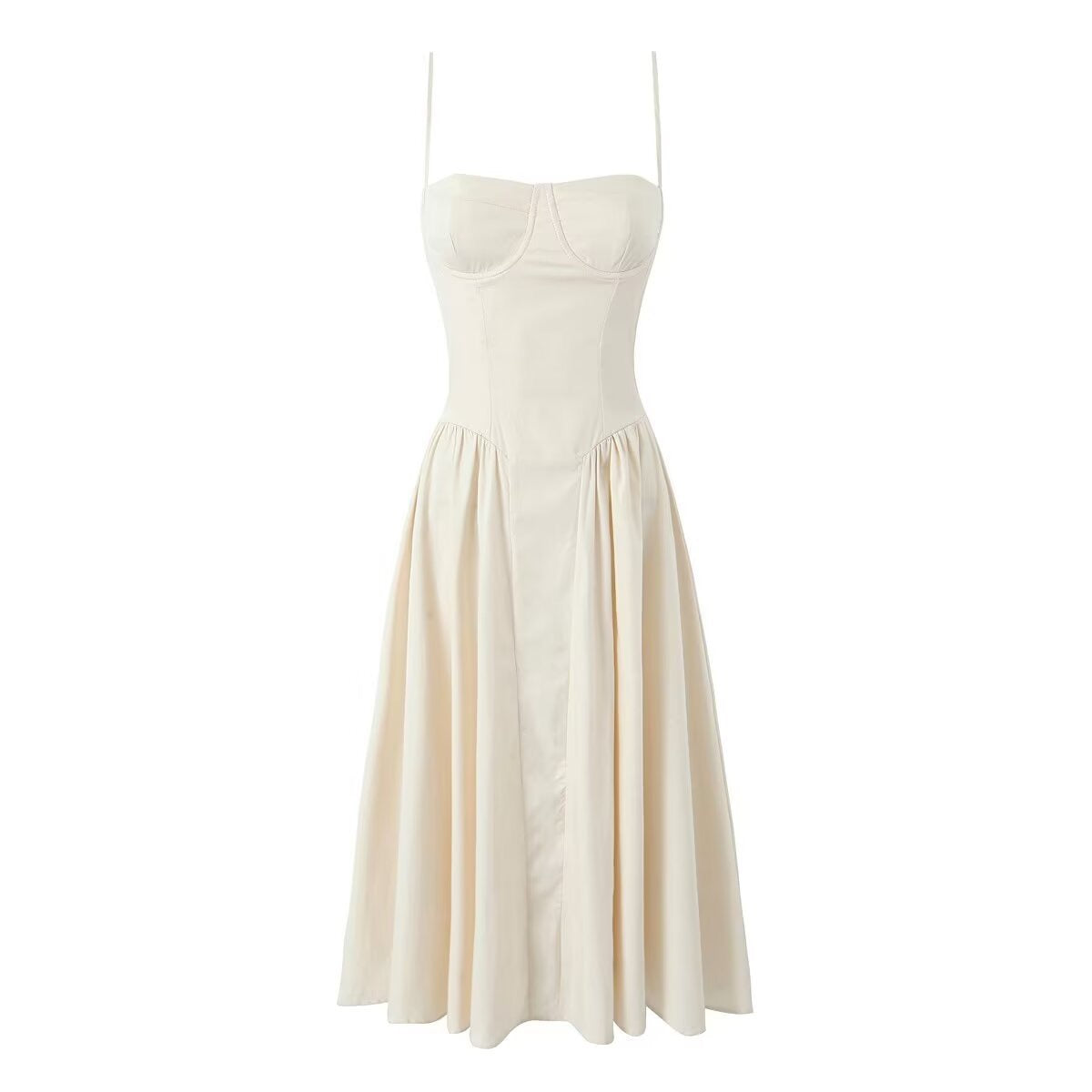 Ivory Corset Midi Dress