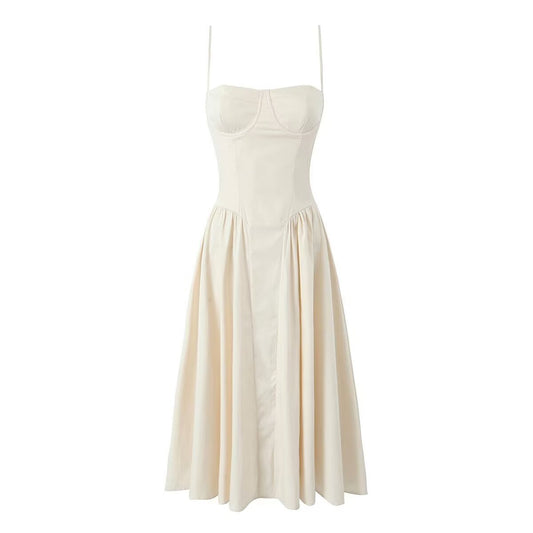 Ivory Corset Midi Dress