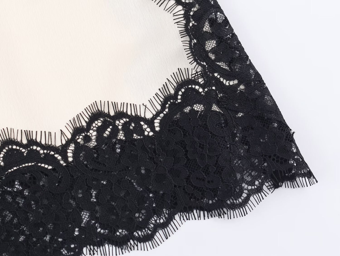 Ivory & Noir Lace Trim Camisole Slip