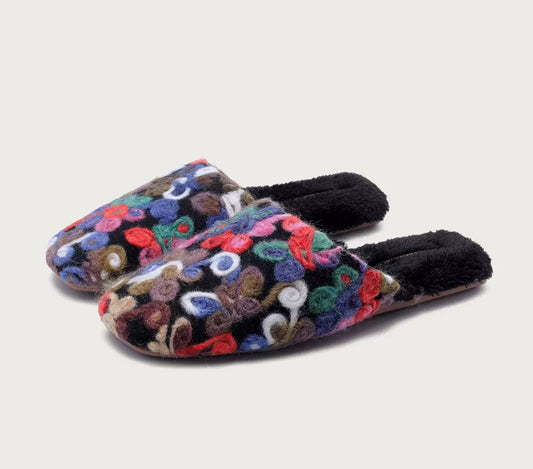 Multicolor Wool-Blend Slippers
