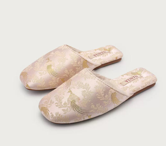 The Imperial Grace Brocade Mules