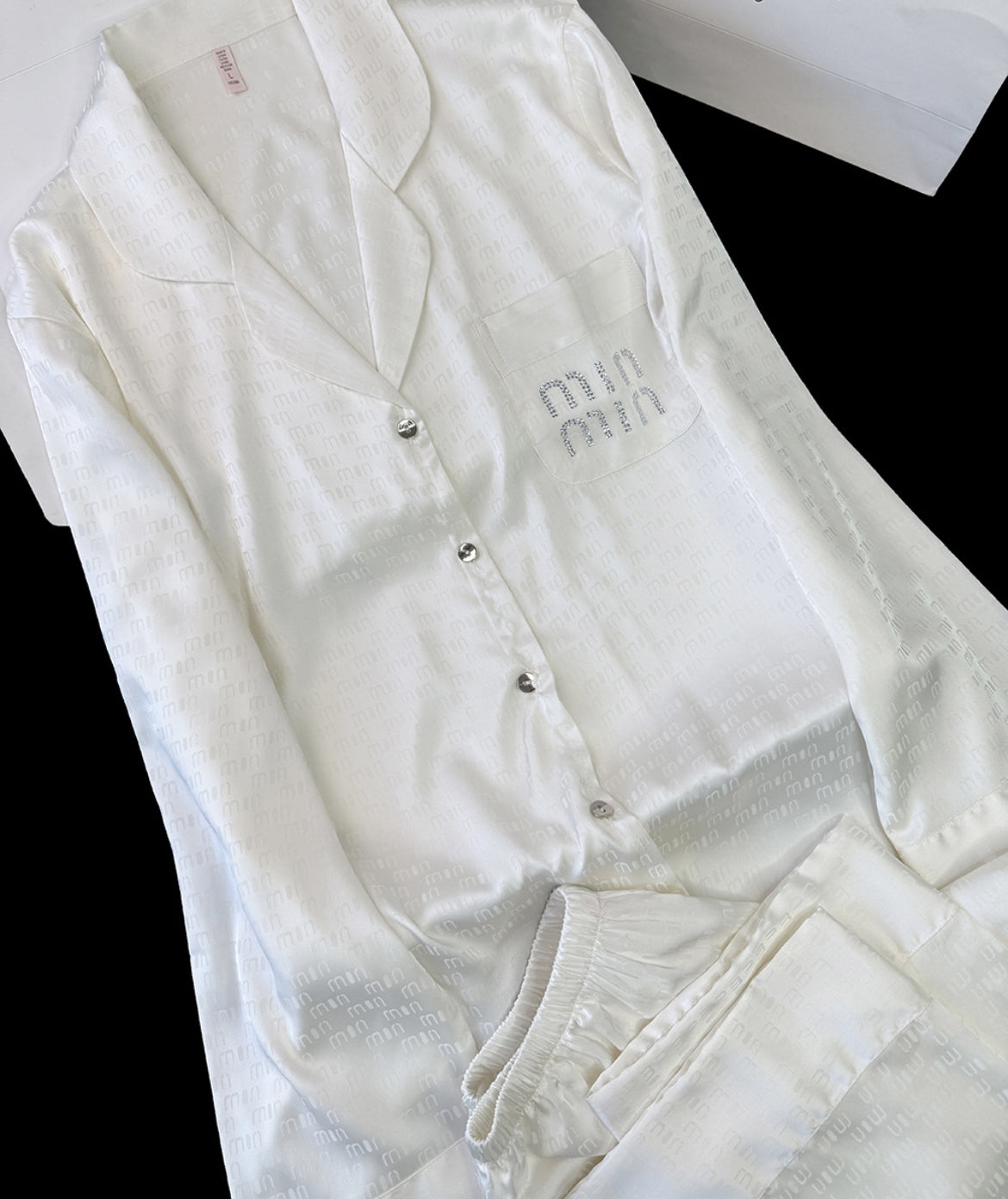 Noir & Ivory Satin Couple Set