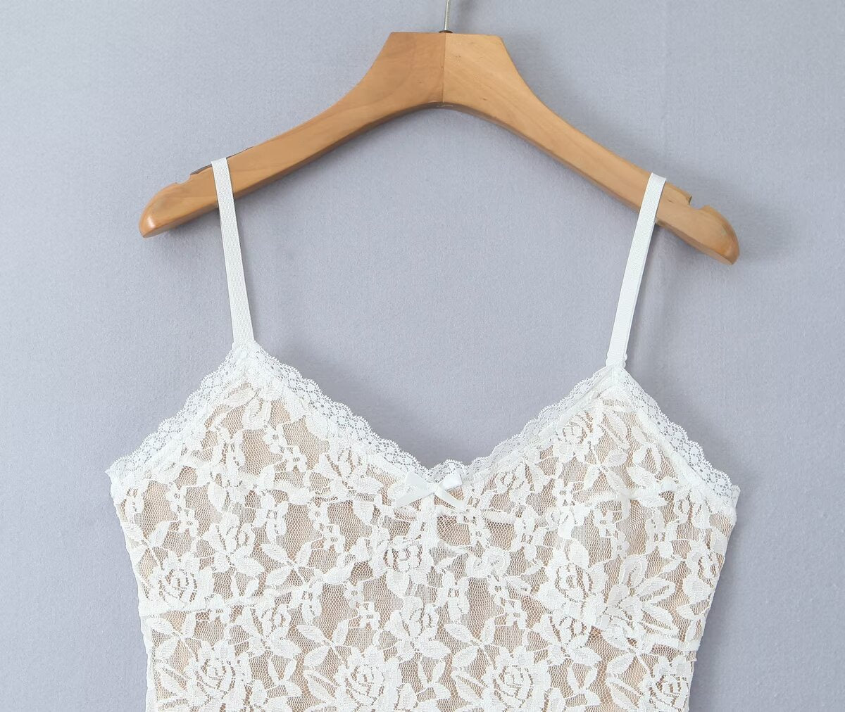 White Bloom Sheer Lace Chemise