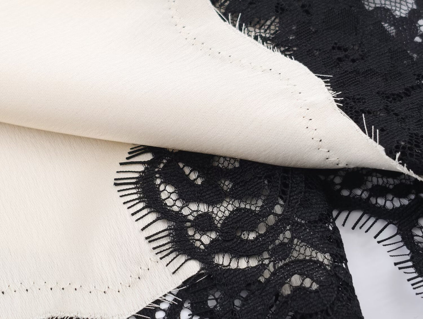 Ivory & Noir Lace Trim Camisole Slip