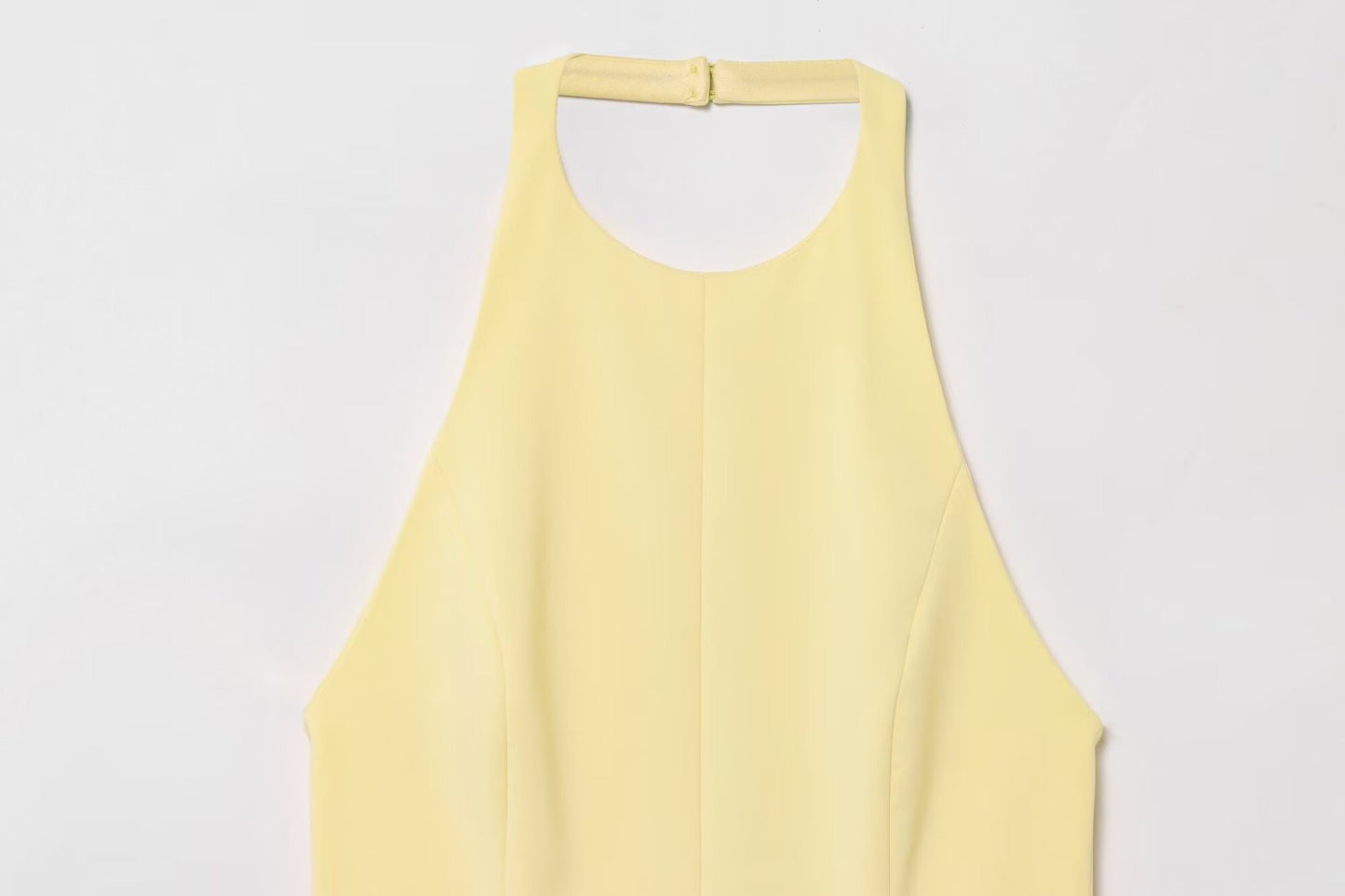 Yellow Glow Halter Mini Dress