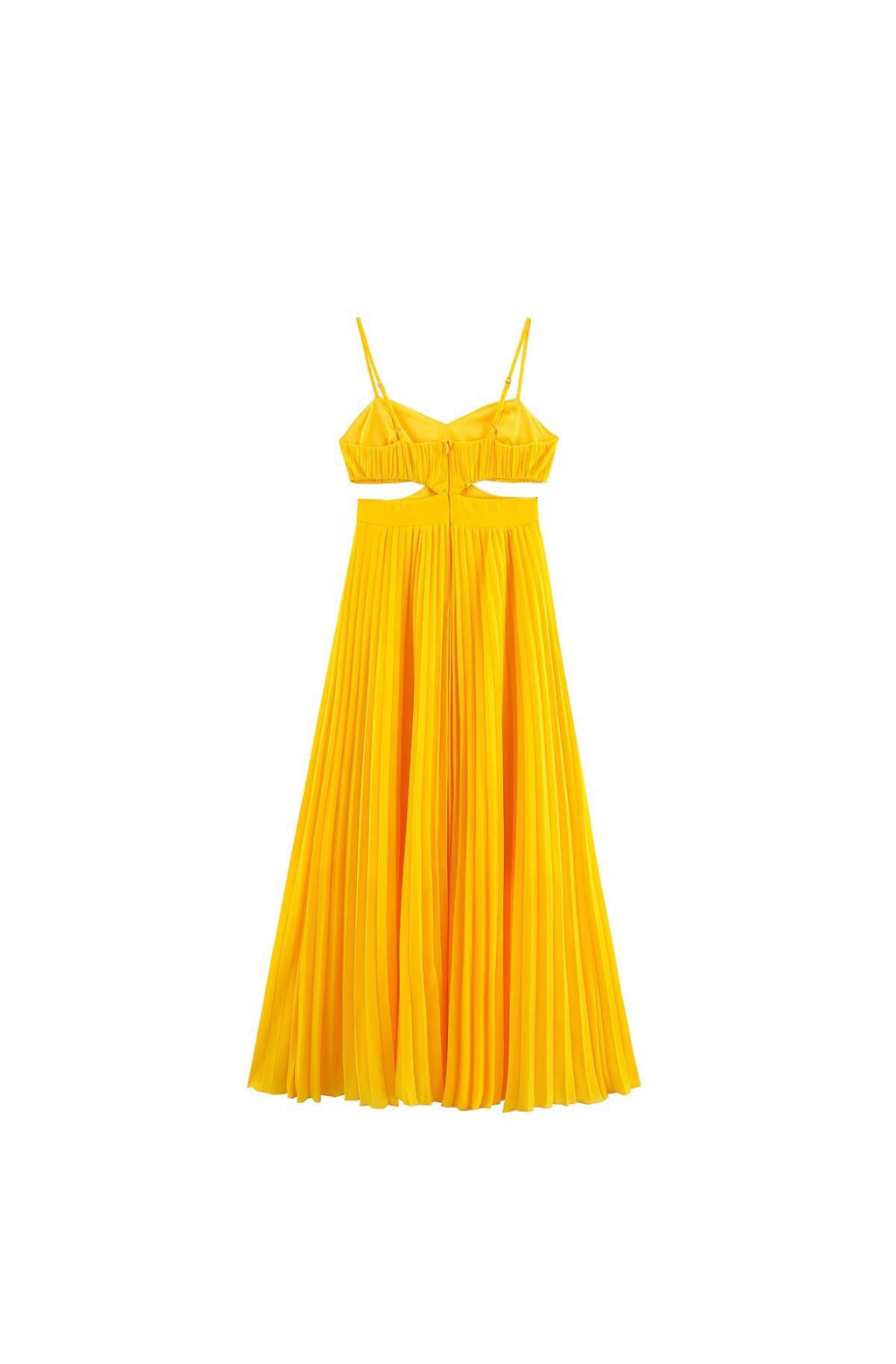 Pleated Cut-Out Maxi Dress | Yellow Glow