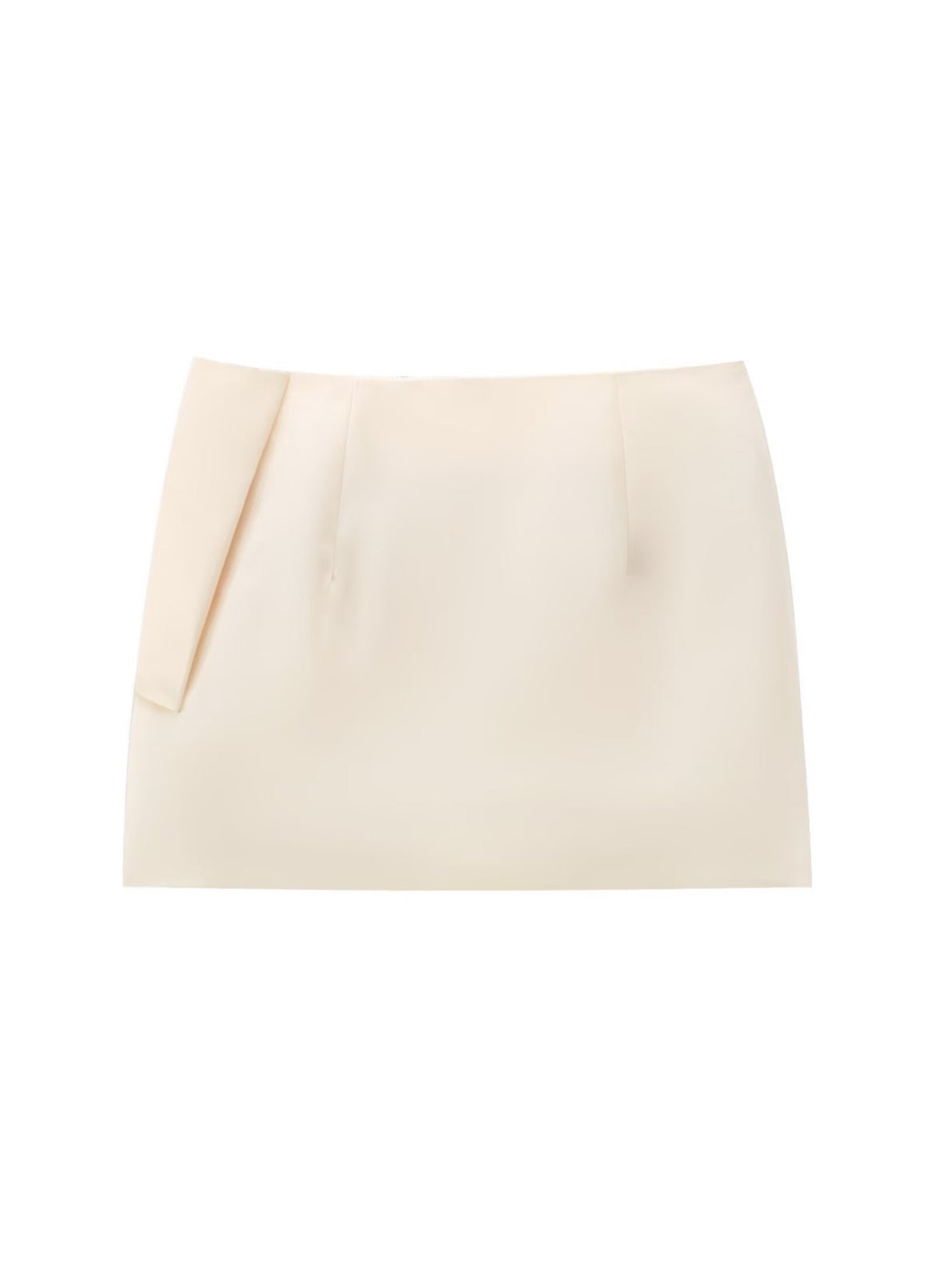 Ivory Bow Statement Mini Skirt | Satin
