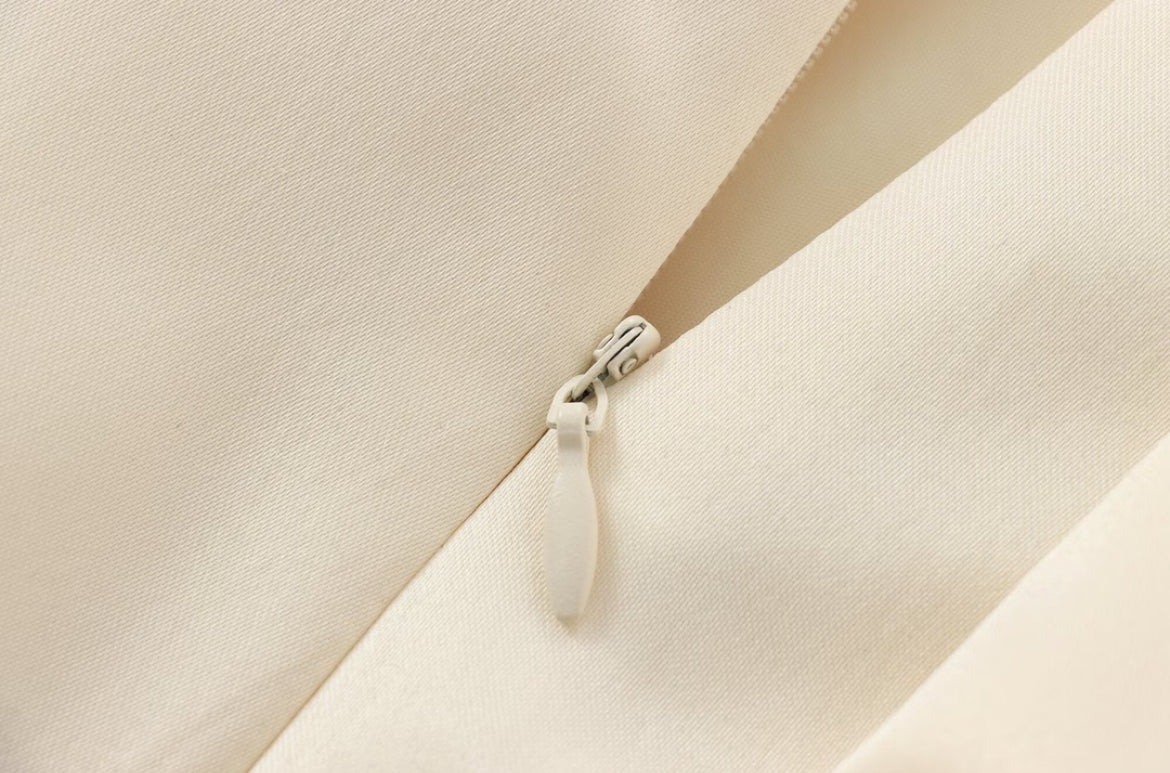 Ivory Bow Statement Mini Skirt | Satin