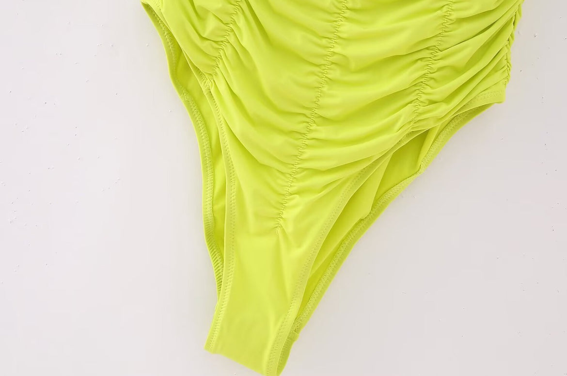 Lime Ruched Bodysuit
