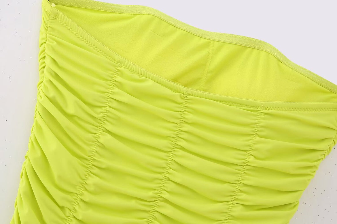 Lime Ruched Bodysuit