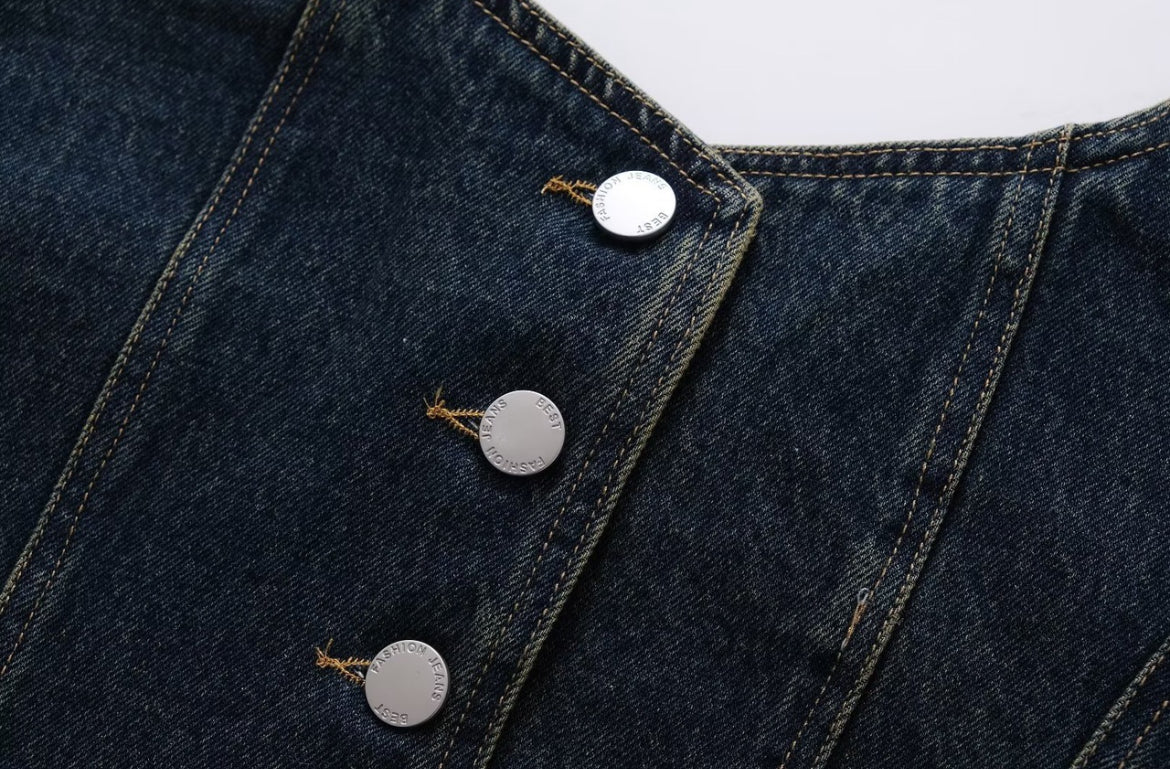 Denim Halter Neck