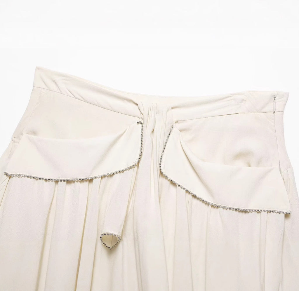 Ivory Layered Ruffle Mini Skirt