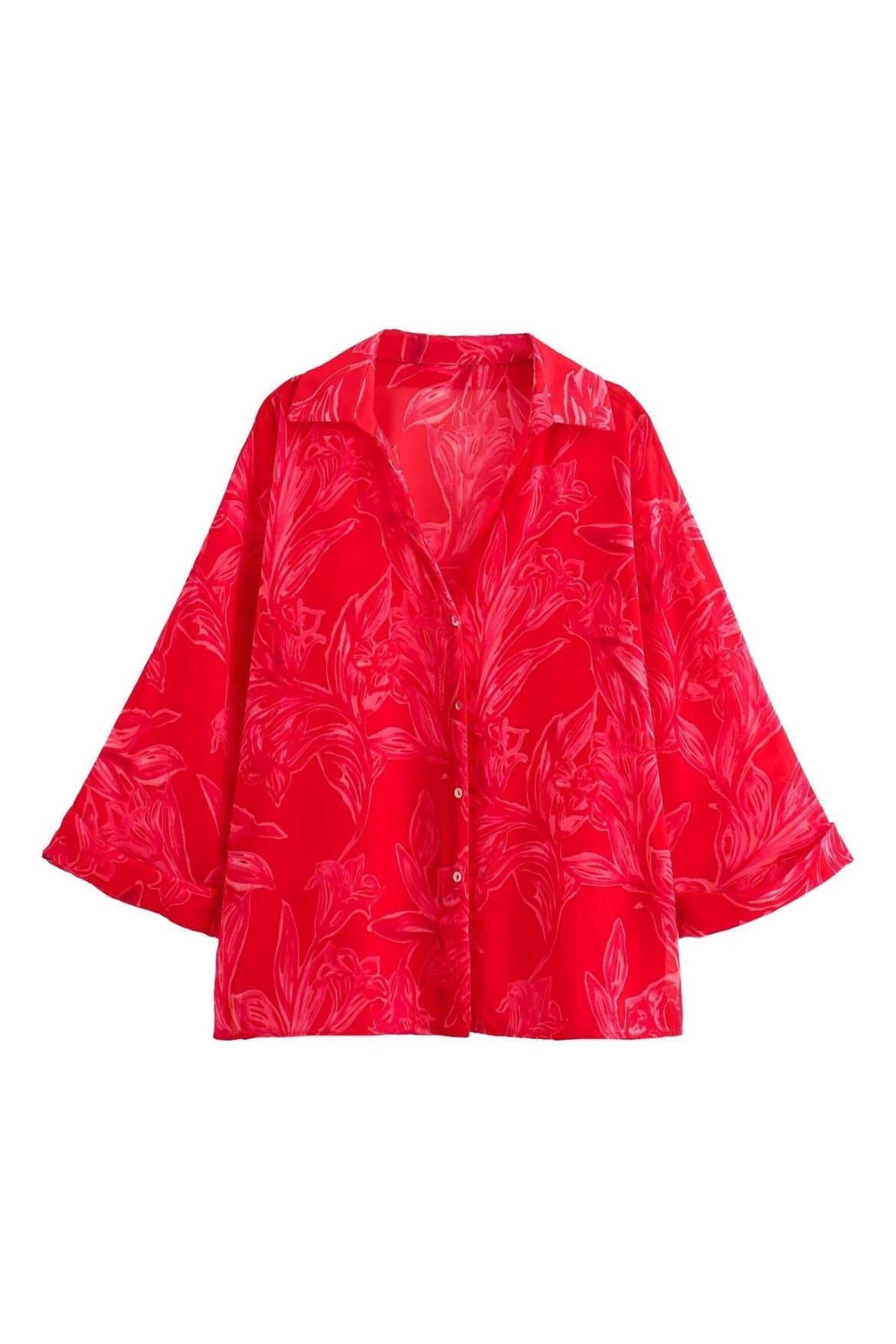 Tropical Bloom Oversized Shirt