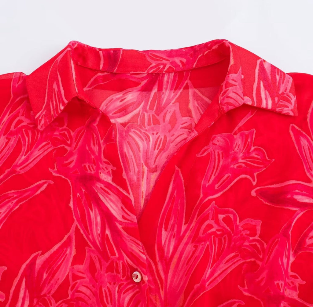 Tropical Bloom Oversized Shirt