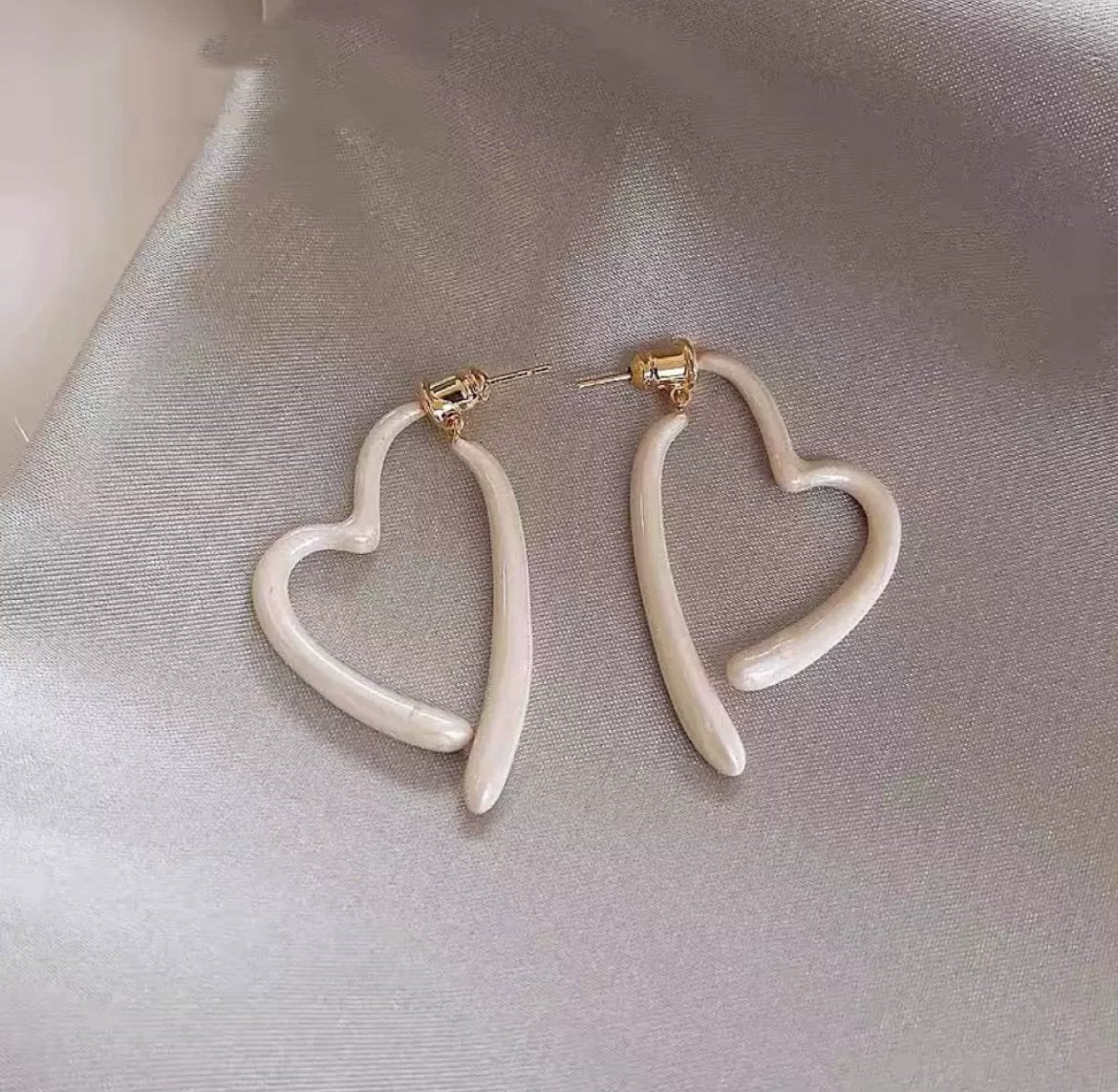 Open Heart Hoop Earrings