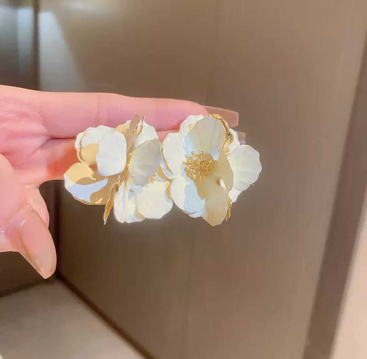 Floral Pearl Statement Earrings