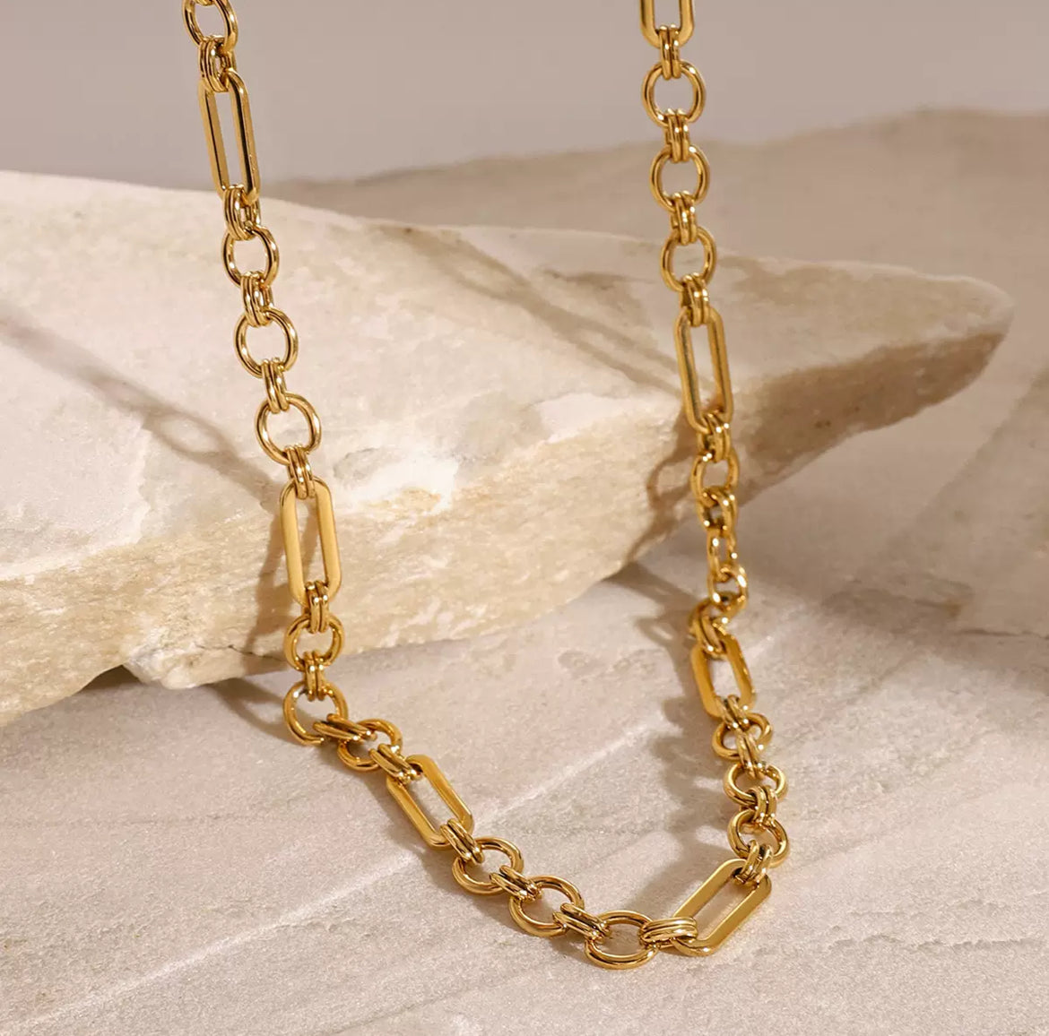 Bold Gold Link Chain Necklace