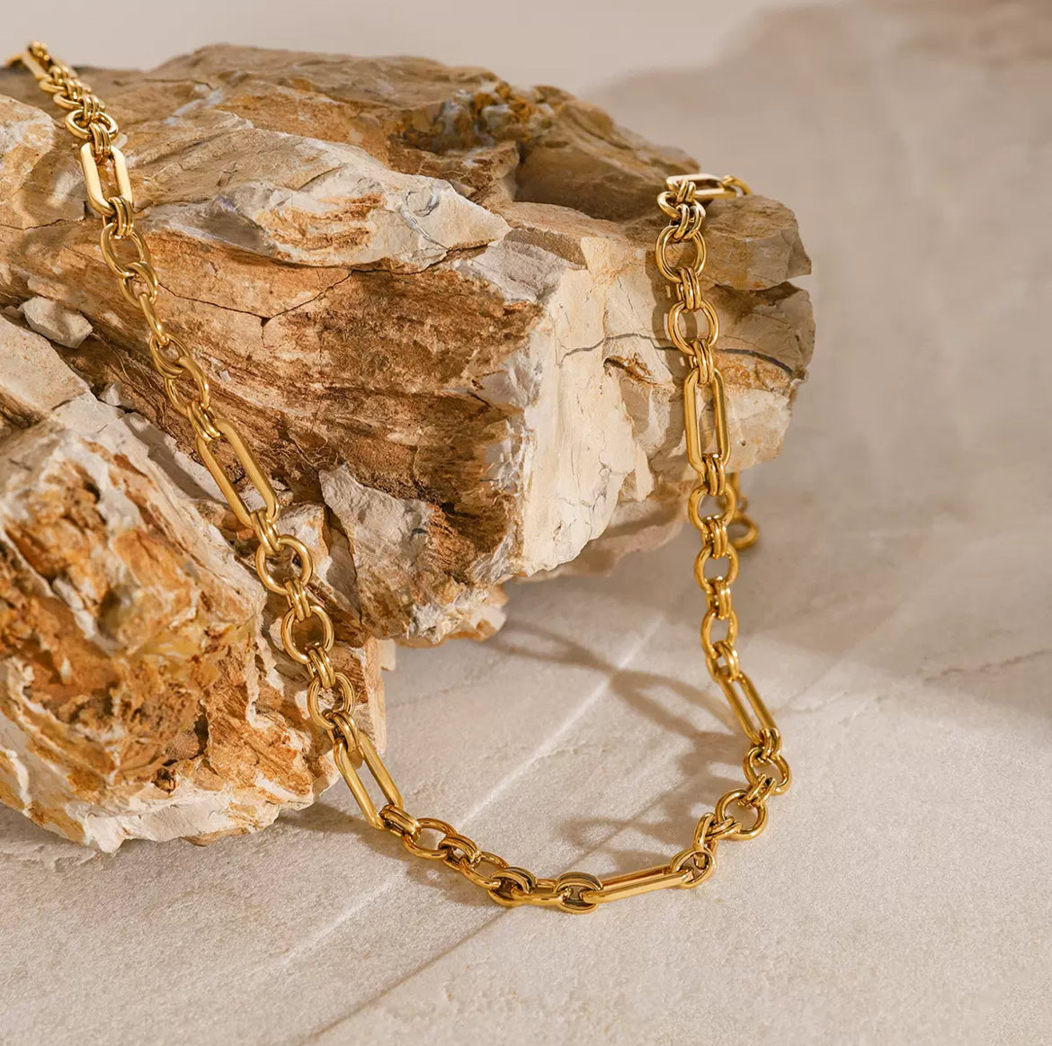 Bold Gold Link Chain Necklace