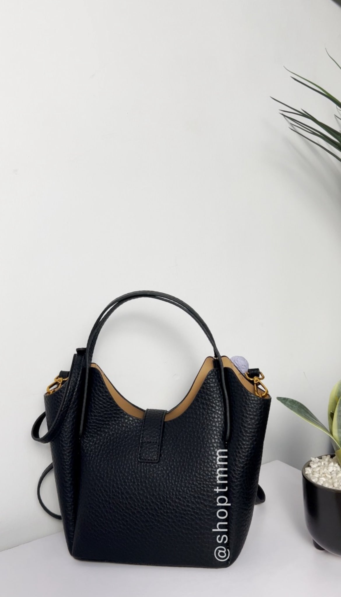Bucket Shoulder Strap Bag With Charm