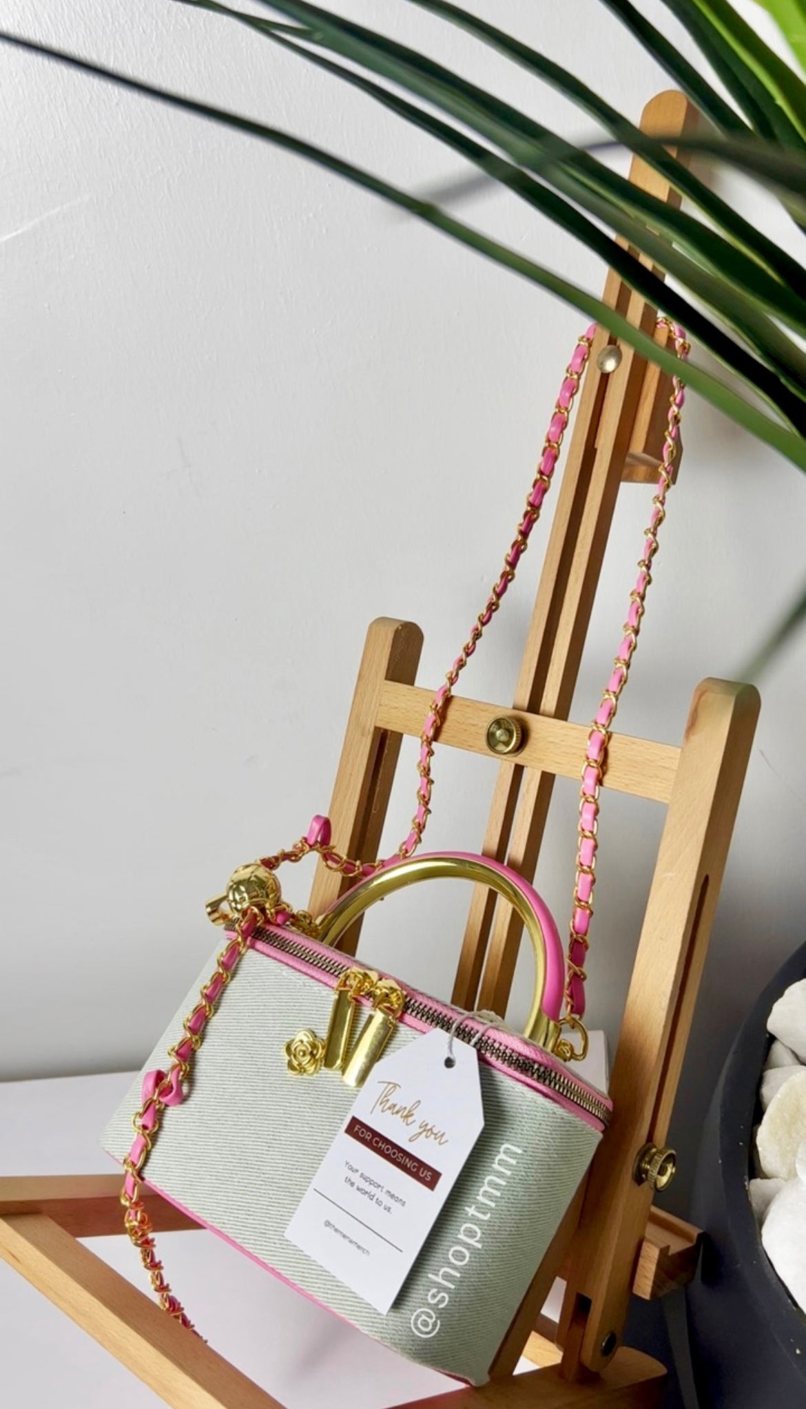 Mini Luxe Top-Handle Bag | Pink