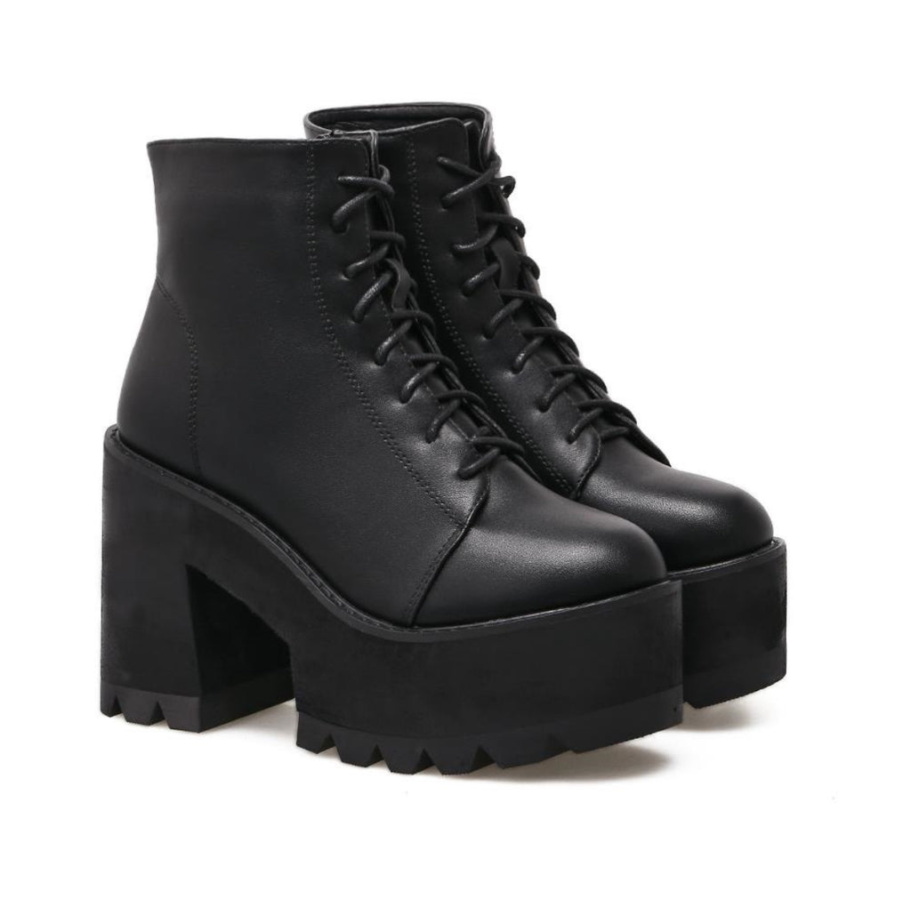 Chunky Lace-Up Platform Boots