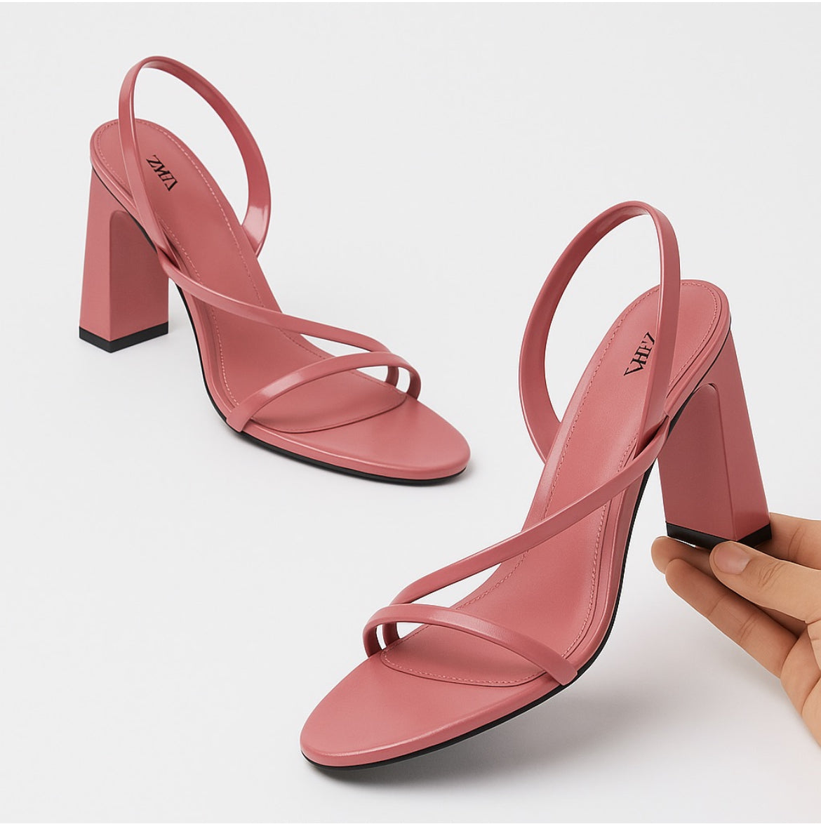 ZARA Strappy Block Heel Sandals