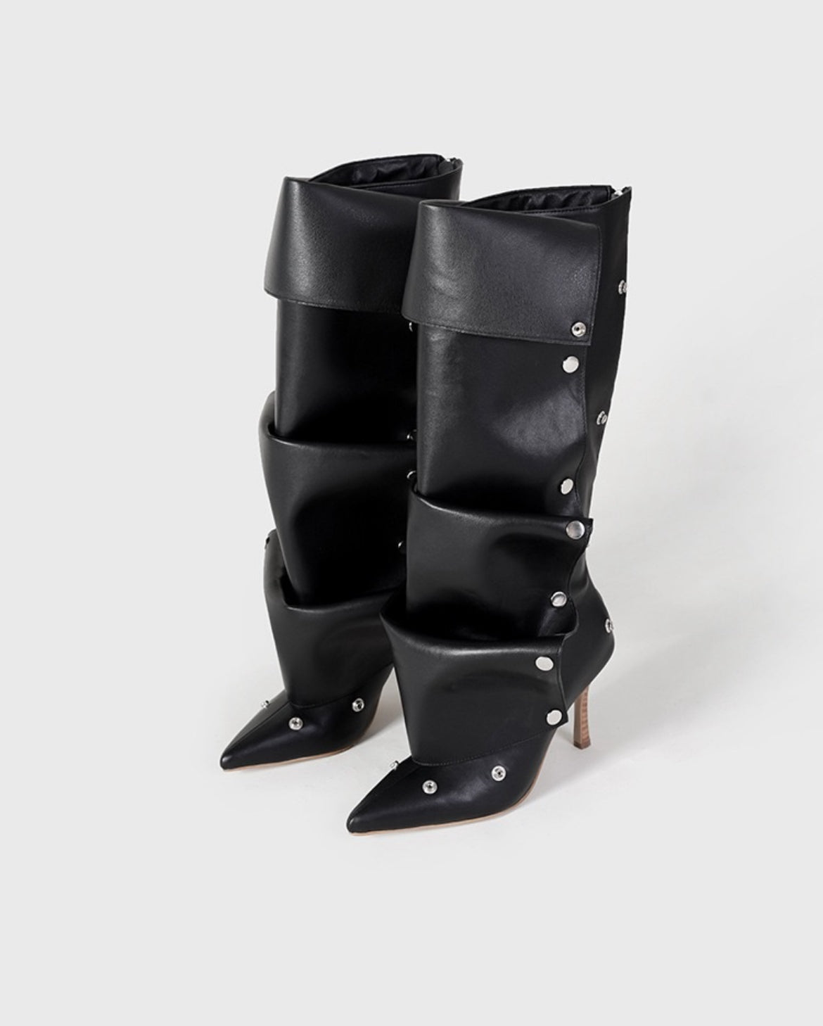 Avant-Garde Layered Leather Boot