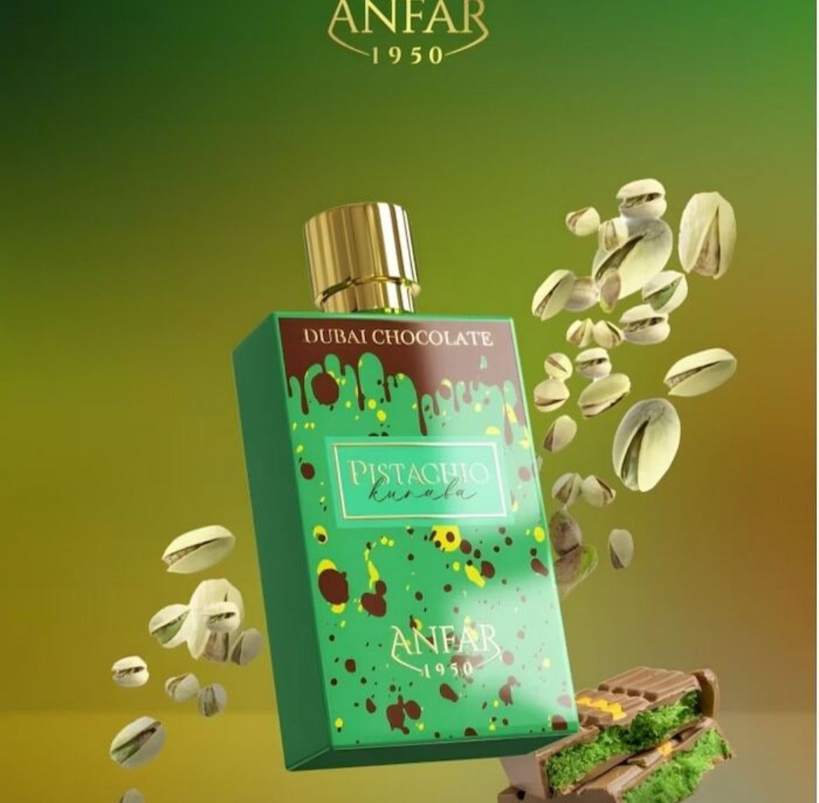 Anfar 1950 Pistachio Kunafa Dubai Chocolate EDP 80ml